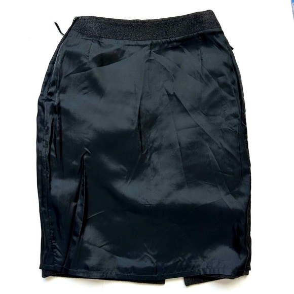 Max Mara Charcoal Gray Wool Angora Cashmere Pencil Skirt Made in Italy Size 2 - Picture 4 of 6